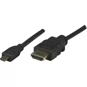 Image of Manhattan HDMI Cable HDMI-A plug, HDMI-Micro-D plug 2m Black 324427-CG Ultra HD (4k) HDMI HDMI cable