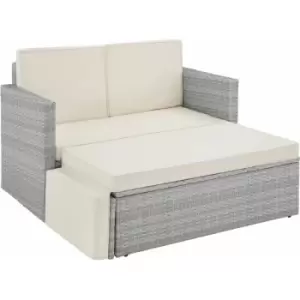 Image of Tectake - Rattan sofa Corfu - garden sofa, outdoor sofa, garden sofa set