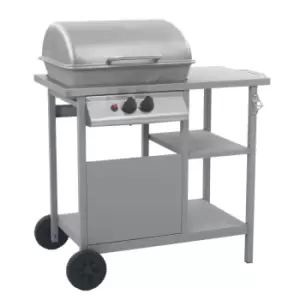 Image of Vidaxl Gas BBQ Grill With 3-layer Side Table Black And Silver