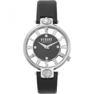 Image of Ladies Versus Kirstenhof Black Dial On A Black Leather Strap Watch