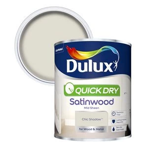 Image of Dulux Quick Dry Chic Shadow Satinwood Mid Sheen Paint 750ml