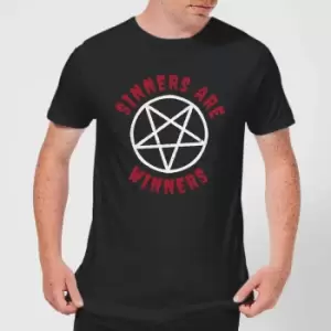 Image of Sinners Are Winners Mens T-Shirt - Black - M - Black