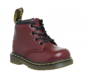 Image of Dr Martens Girls 1460 8 Lace Up Leather Boots - Red