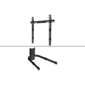 Image of ProperAV Universal Flat Wall Bracket for 32-55" TV inc DVD Sky Box Shelf