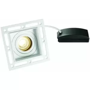 Image of Loops - Invisible Plaster Over Square Ceiling Spotlight Matt White Adjustable Angle GU10