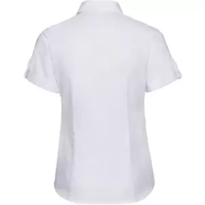 Image of Russell Collection Womens/Ladies Short / Roll-Sleeve Work Shirt (L) (White)