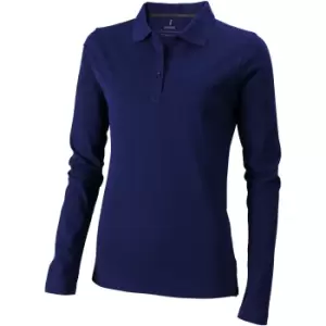 Image of Elevate Oakville Long Sleeve Ladies Polo Shirt (XL) (Navy)