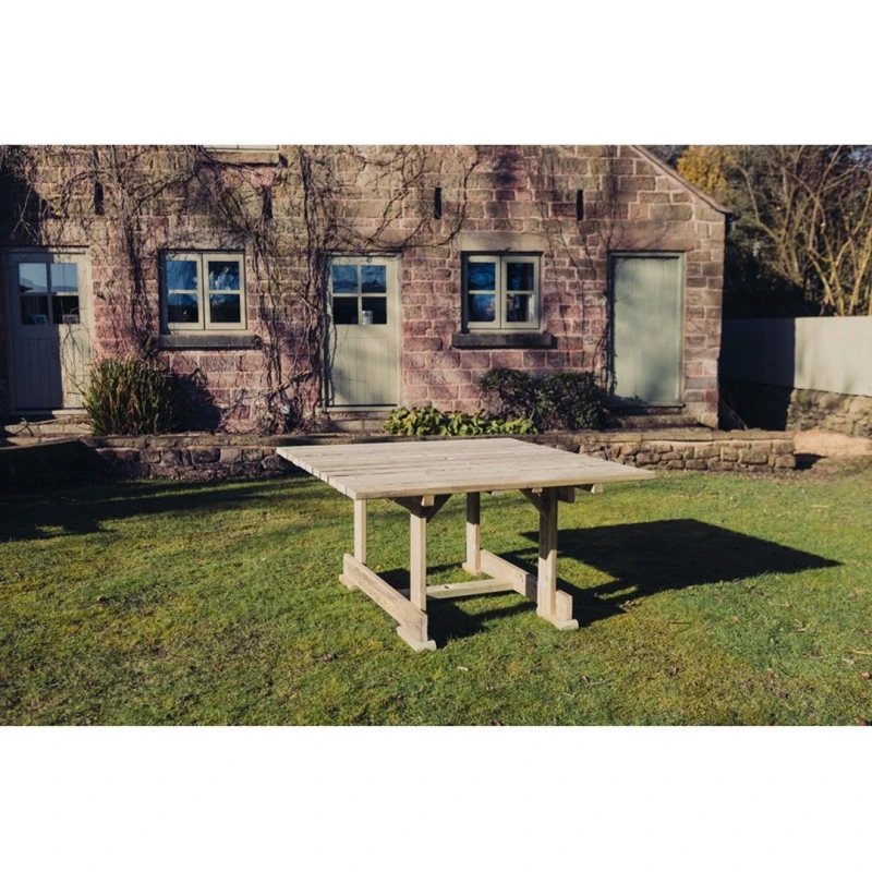 Image of Churnet Valley Garden Furniture Ltd Ergo 8 Seater Square Table - Wood - Partially Assembled in Brown Brown Unisex