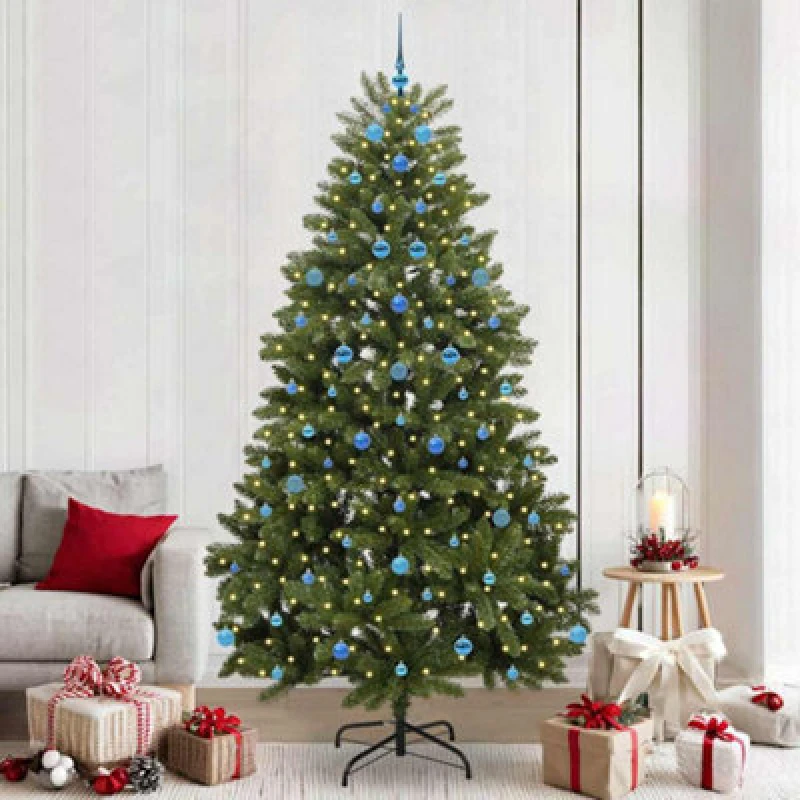 Image of Vidaxl Artificial Christmas Tree With Stand Green 240 Cm Pvc And Metal