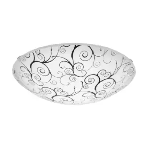 Image of Wall Flush Ceiling Light Colour White Shade White Black Clear Glass Bulb LED 11W