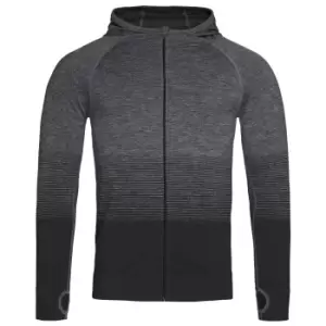 Image of Stedman Mens Active Seamless Raglan Jacket (M) (Dark Grey Transition)