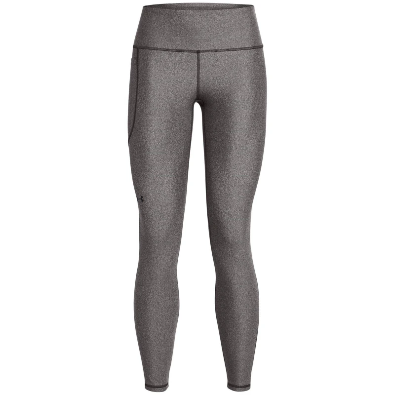 Image of Under Armour HeatGear No-Slip Waistband Full-Length Leggings Womens Charcoal/Heathr female 10 (S)