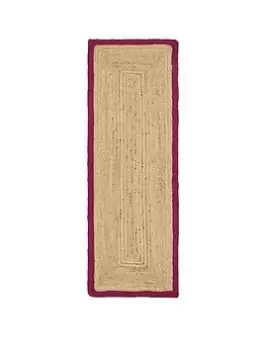 Image of Jute Border Runner In Red