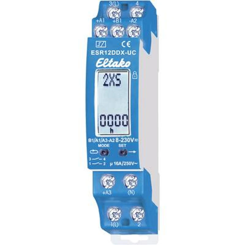 Image of Eltako Eltako 21200302 ESR12DDX-UC Impulse changeover switch 230 V Time range: 0.1 - 14400 s 2 makers 21200302