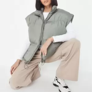 Image of Missguided Boxy Puffer Gilet - Green