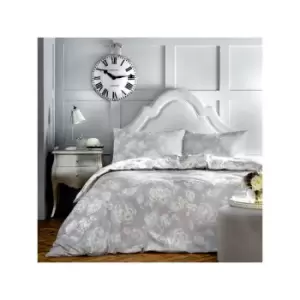Image of Dreams & Drapes Mishka Floral Print Reversible Duvet Cover Set, Grey, Double