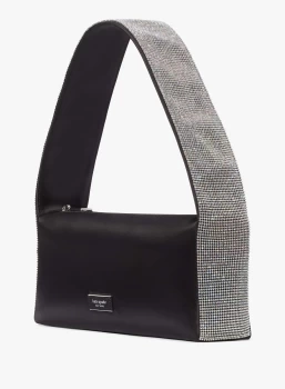 Image of Afterparty Crystal Embellished Satin Shoulder Bag