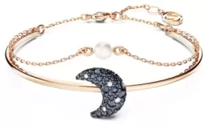 Image of Swarovski 5671586 Luna Bangle Rose Gold-Tone Plated Blue and Jewellery