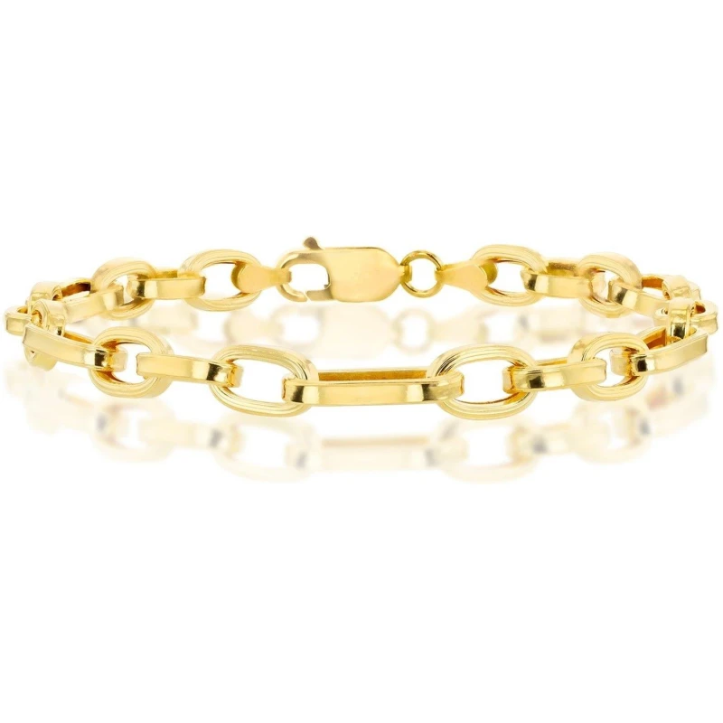 Image of Be You 9ct Gold Fancy Figaro Bracelet Yellow Gold female 7.5in