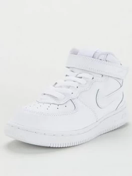 Image of Nike Force 1 Mid Toddler Trainers - White