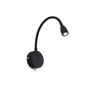 Image of Loke LED Indoor Wall Light Reading Lamp Black