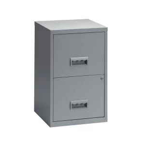 Image of Pierre Henry A4 Maxi Filing Cabinet Steel Lockable 2 Drawers Grey