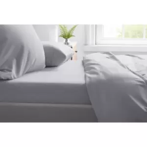 Image of Belledorm Cotton Extra Deep Fitted Sheet (Double) (Cloud Grey)