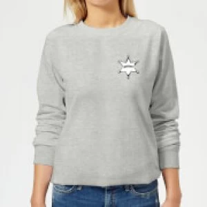 Image of Toy Story Sheriff Woody Badge Womens Sweatshirt - Grey - S