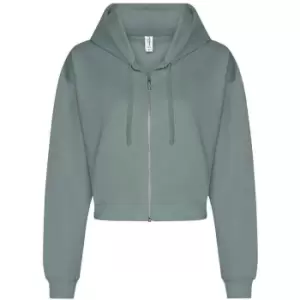 Image of Awdis Womens/Ladies Cropped Hoodie (XL) (Dusty Green)