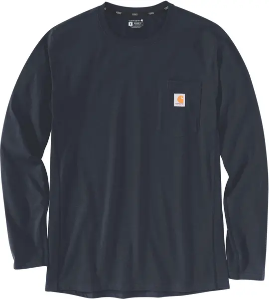 Image of Carhartt Force Flex Pocket Longsleeve Shirt, blue, Size L