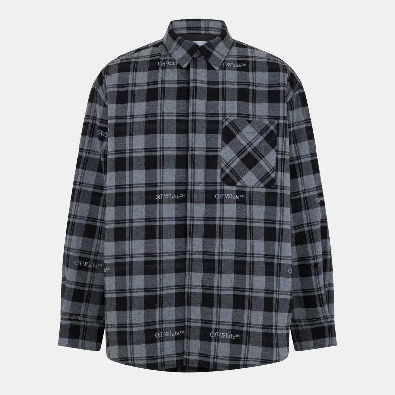 Image of Off White Mens - Oversized Overshirt Grey/Black male XS