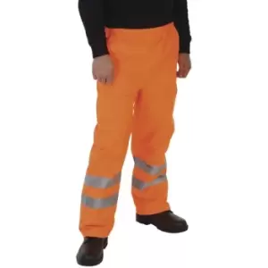 Image of Grafters Unisex Safety Hi-Visibility Waterproof Over Trousers (3XL) (Orange) - Orange