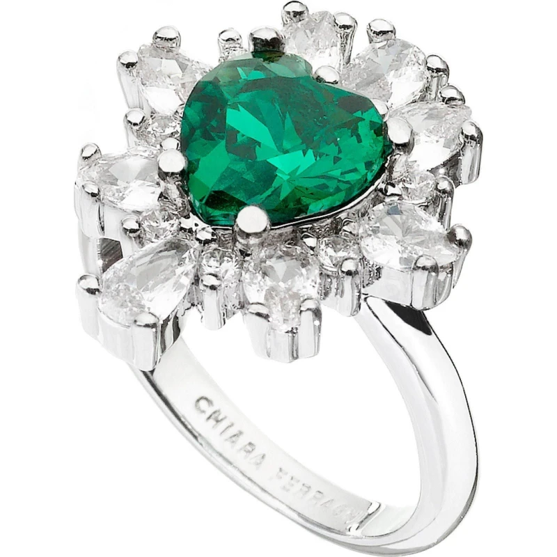 Image of Chiara Ferragni Womens Emerald Band Ring Multi female 16