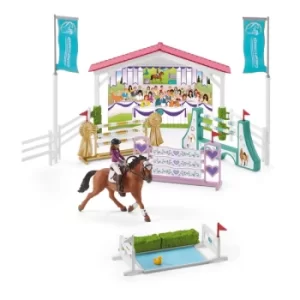 Image of SCHLEICH Horse Club Friendship Horse Tournament Toy Playset, Unisex, 5 to 12 Years, Multi-colour (42440)