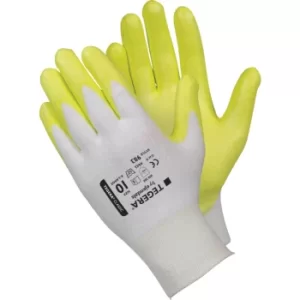 Image of Cut Resistant Gloves, Pu Coated, White/Yellow, Size 7