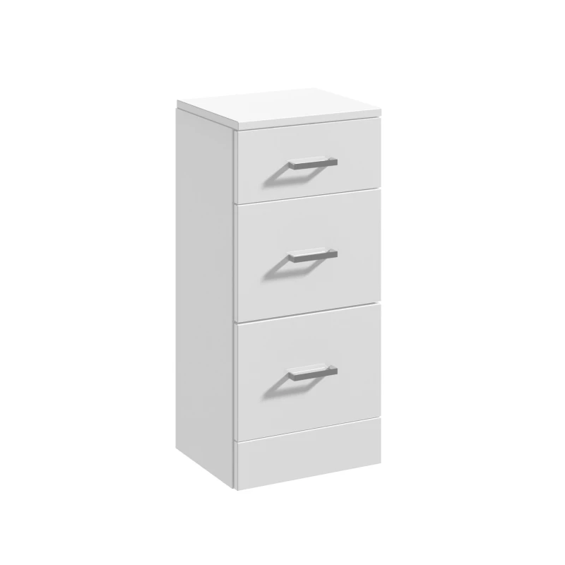 Image of Balterley Floor Standing 3 Drawer Bathroom Unit Gloss White 350mm White
