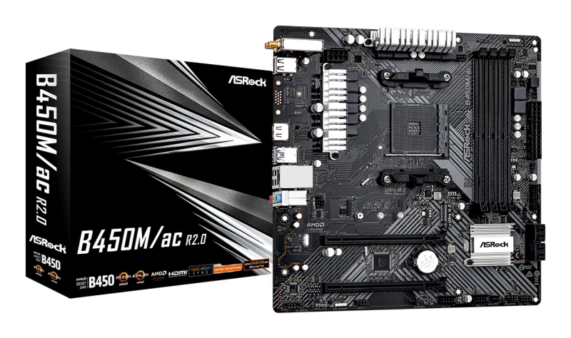 Image of Asrock B450M/ac R2.0 AMD B450 Socket AM4 micro ATX