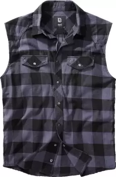 Image of Brandit Checkshirt sleeveless Shirt, black-grey Size M black-grey, Size M