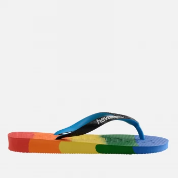 Image of Havaianas Mens Logomania Multi Colour Flip Flops - Gradient Rainbow - UK 8