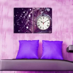 Image of 2P3040CS-144 Multicolor Decorative Canvas Wall Clock (2 Pieces)
