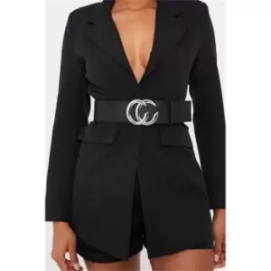 Image of I Saw It First Black Belt With Silver C Buckle - Black