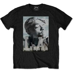 Image of Tupac - LA Skyline Unisex Medium T-Shirt - Black