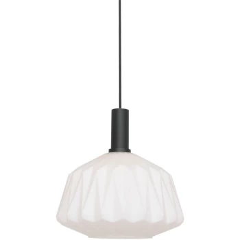 Image of Sienna Lighting - Sienna Verre Nervure Dome Pendant Ceiling Lights Matt Black