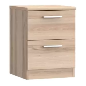 Image of FWStyle 2 Drawer Light Oak Effect Bedside Cabinet