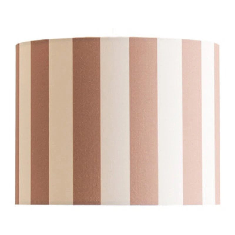 Image of ValueLights ValueLights Callie Colour Clash Natural and Brown Stripe Fabric Drum Lamp Shade Size: Small Multi Small Unisex 5016529272472