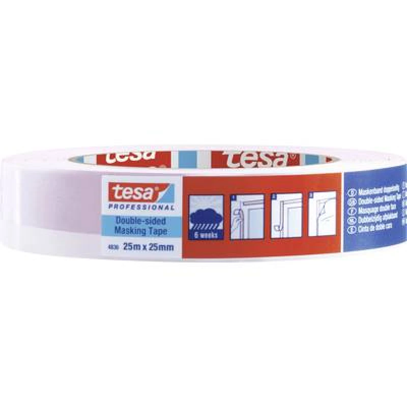 Image of Tesa tesa DOUBLE-SIDED 04836-00001-00 Double sided adhesive tape tesa Professional Red/white (L x W) 25 m x 25mm 04836-00001-00