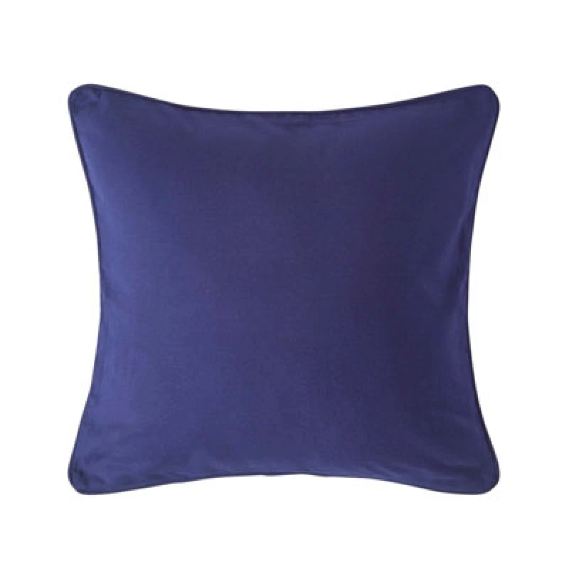 Image of Homescapes Cotton Plain Navy Blue Cushion Cover, 45 X 45 Cm