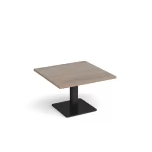 Image of Brescia square coffee table with flat square Black base 800mm - barcelona walnut