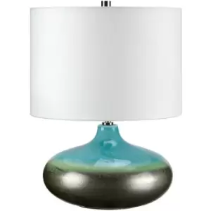 Image of Elstead Laguna - 1 Light Small Table Lamp Graphite, Turquoise, E27