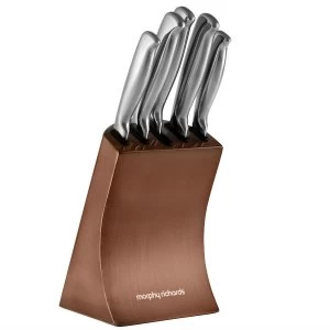 Image of Morphy Richards Accents 5 Piece Knife Block - Copper
